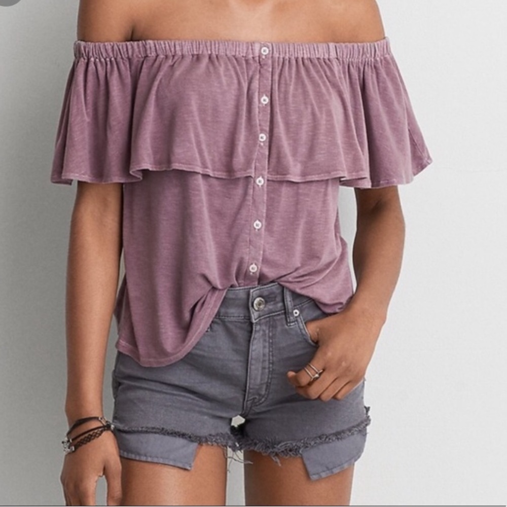 Purple AE Off The Shoulder Top
